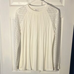 Elegant White Lace Sleeve Women's Top